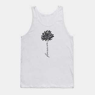 Lotus Forewer Black Flower with letter Tank Top